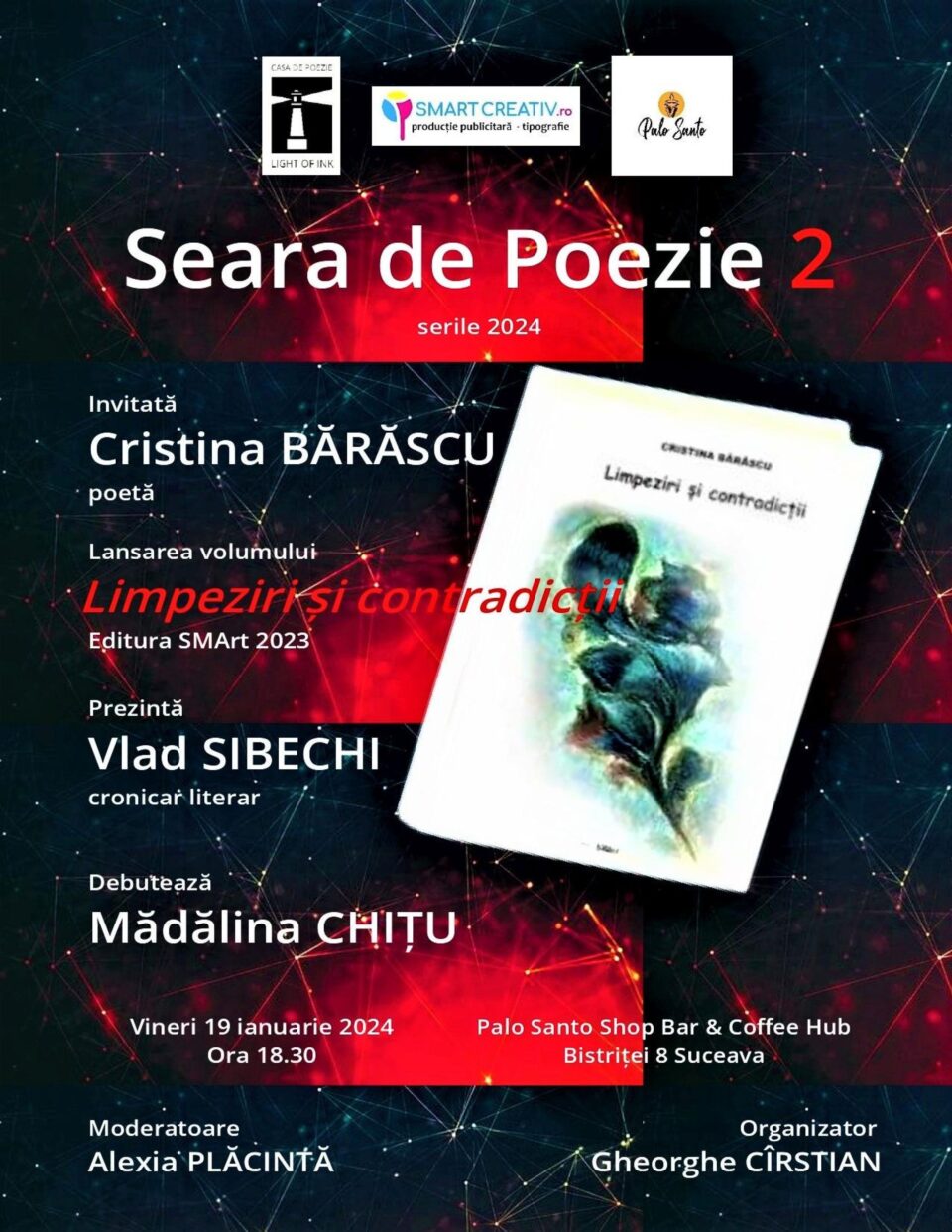 Poetele Cristina Bărăscu și Mădălina Chițu, invitate la o nouă Seară de Poezie