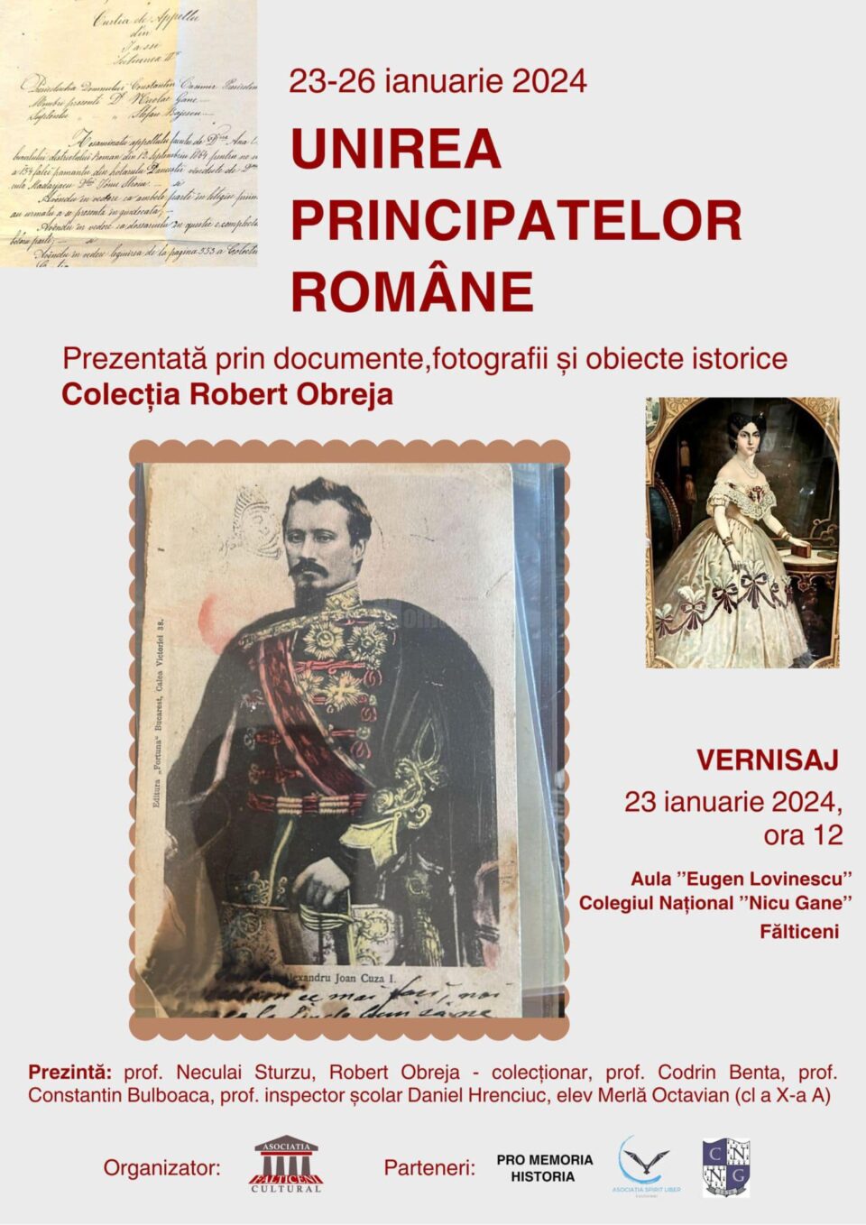 Vernisajul expoziției „Unirea Principatelor Române”, la Fălticeni