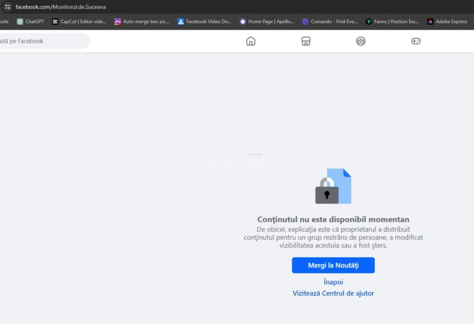 Pagina de Facebook a „Monitorului de Suceava” a fost „furată” de un hacker