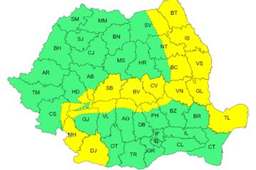 Cod galben de intensificări ale vântului și viscol, până vineri seara