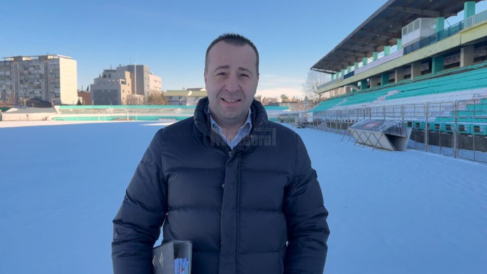 Lucian Harșovschi a prezentat pista de atletism acoperită de zăpadă