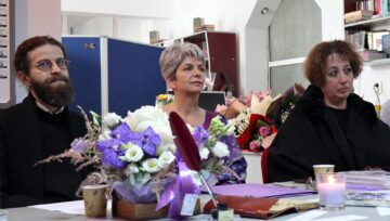 Preotul profesor Bogdan Constantin Feștilă, Paula Drăgușanu și Raveica Țăran