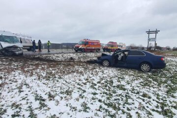 Accident la ieșirea din municipiul Suceava spre Rădăuți, pe E 85