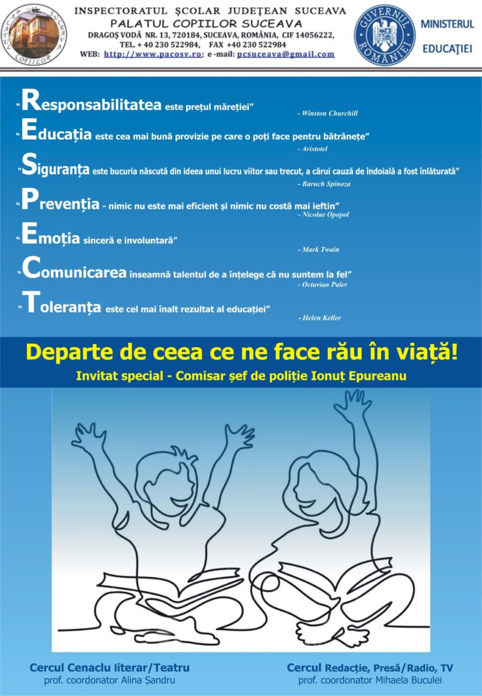 Prima întâlnire din acest an, din cadrul parteneriatului dintre cercurile de Redacție Presă/RadioTV și cel de Cenaclu literar/Teatru