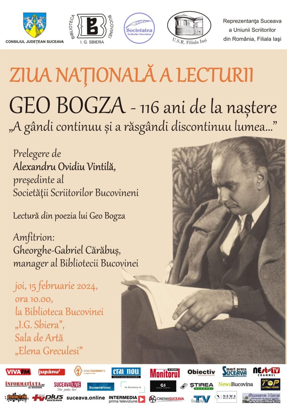 Ziua Națională a Lecturii va fi marcată, pe 15 februarie, la Biblioteca Bucovinei