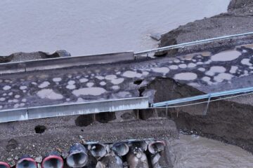 Podul provizoriu de la Milișăuți, închis din cauza surpării terasamentului
