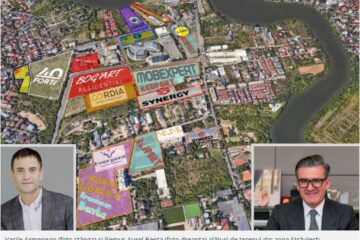 Vasile Armenean și Remus Bența, cu terenul pe care vor face investiția - foto Profit.ro