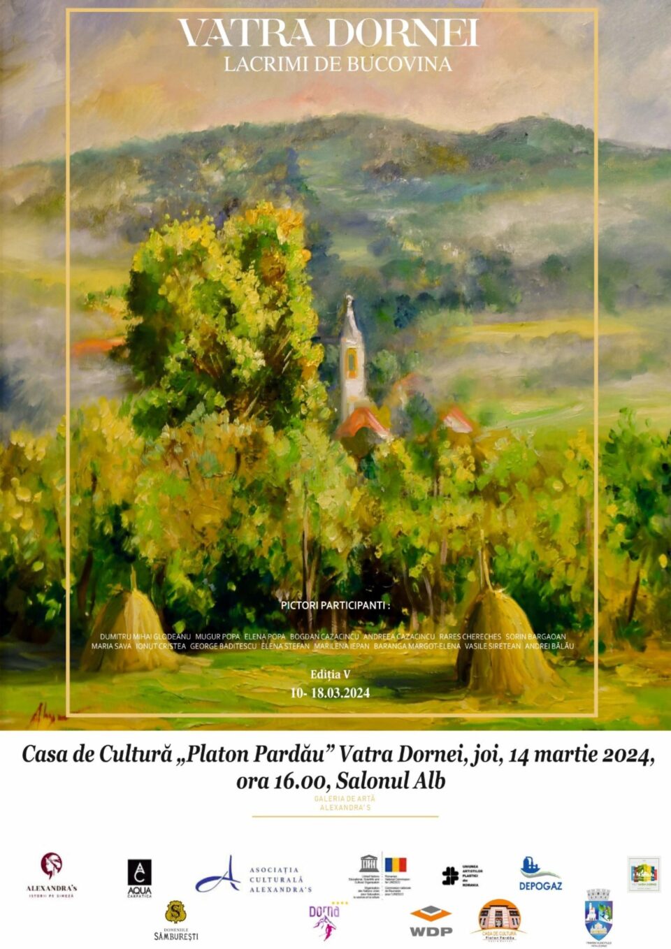 Vernisajul expoziției „Lacrimi de Bucovina”, astăzi, la Casa de Cultură Vatra Dornei Vernisajul expoziției „Lacrimi de Bucovina”, astăzi, la Casa de Cultură Vatra Dornei