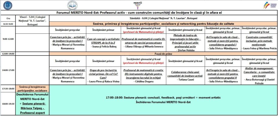 Program Forum MERITO Nord-Est 2024