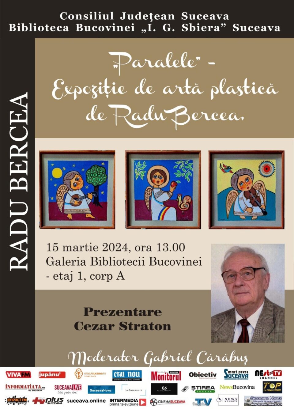 Expoziția de artă plastică ”Paralele” semnată Radu Bercea, vernisată astăzi la Biblioteca Bucovinei