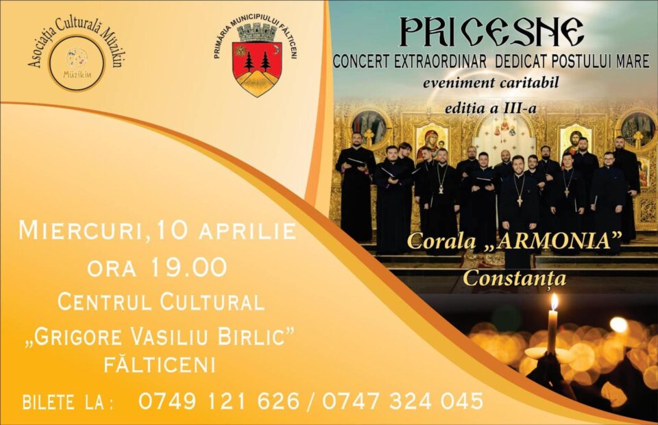 Corala „Armonia” Constanța va susține în aprilie un concert de pricesne la Fălticeni Corala „Armonia” Constanța va susține în aprilie un concert de pricesne la Fălticeni
