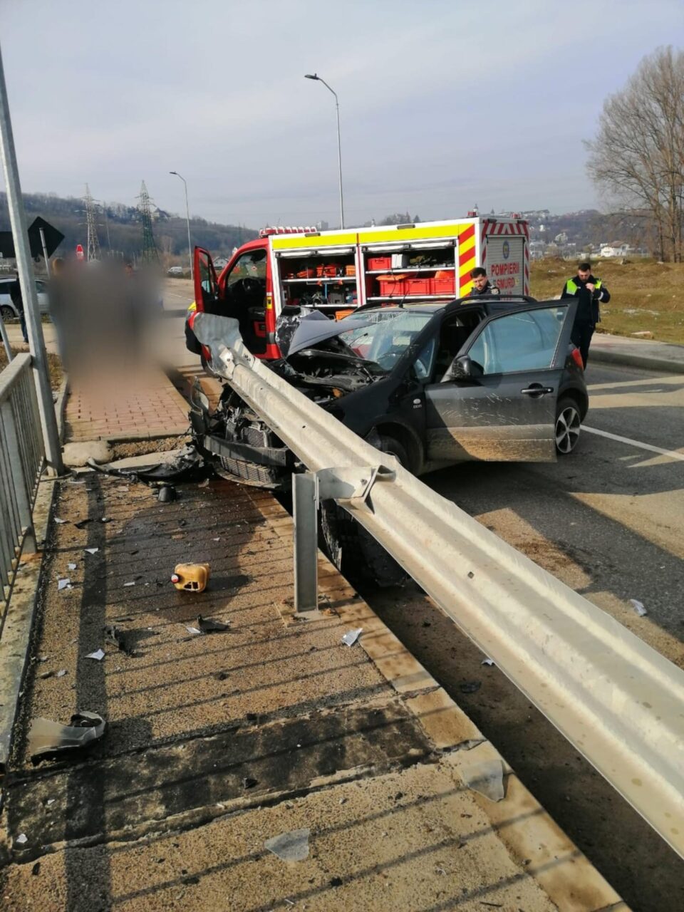 O tanara a intrat in parapet