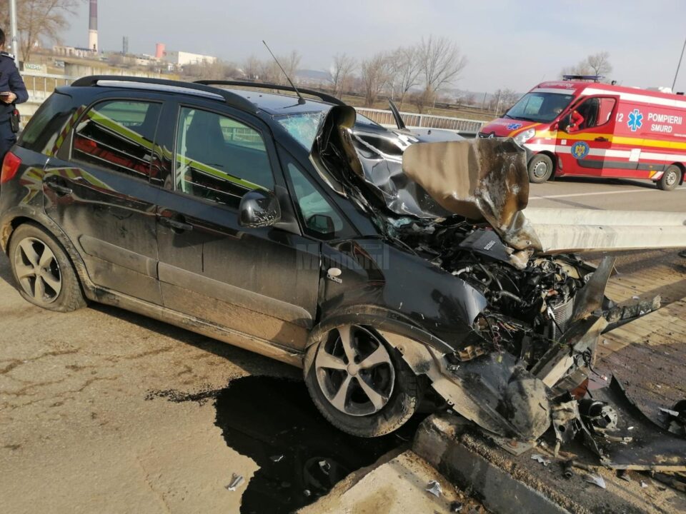 Accidentul din zona Podului Unirii, care traversează râul Suceava