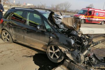 Accidentul din zona Podului Unirii, care traversează râul Suceava