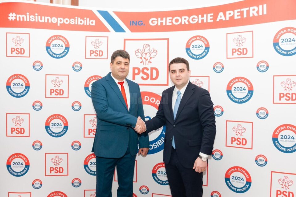 Deputatul Gheorghe Șoldan și candidatul PSD pentru Primăria Vatra Dornei, Gheorghe Apetrii Deputatul Gheorghe Șoldan și candidatul PSD pentru Primăria Vatra Dornei, Gheorghe Apetrii