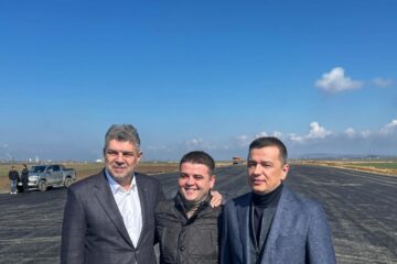 Deputatul PSD Gheorghe Șoldan, alături de premierul Marcel Cioacu și ministrul Transporturilor, Sorin Grindeanu