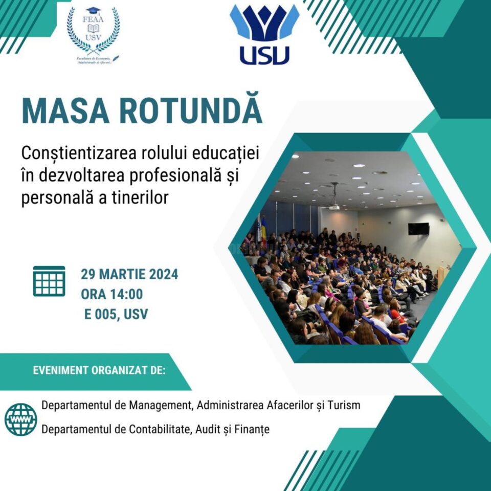 Conferință despre rolului educației în rândul tinerilor, organizată de Facultatea de Economie, Administrație și Afaceri Conferință despre rolului educației în rândul tinerilor, organizată de Facultatea de Economie, Administrație și Afaceri