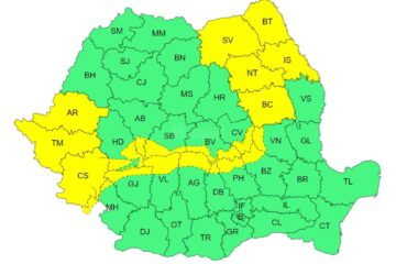 Cod galben de vânt, urmat de ploi până vineri seara
