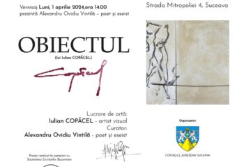 Vernisajul expoziției Obiectul (lui Iulian Copăcel), în prima zi din aprilie, la Galeria Bibliotecii Bucovinei