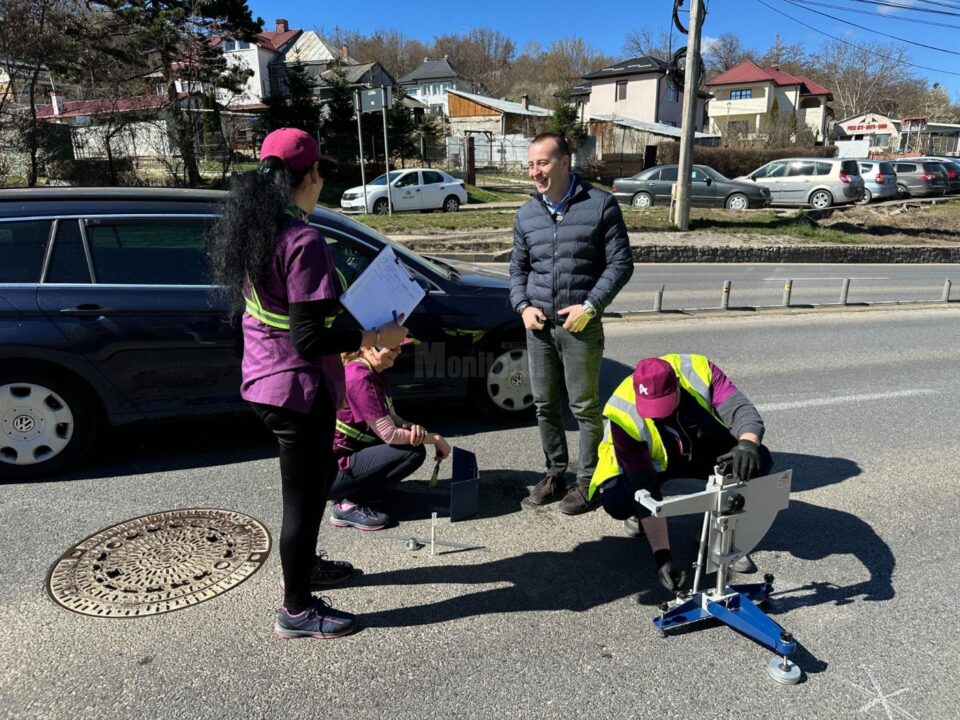 Testul de rugozitate comandat de Primăria Suceava unei firme de specialitate fost făcut pe Calea Unirii, în zona Grupului Școlar