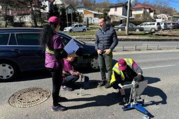 Testul de rugozitate comandat de Primăria Suceava unei firme de specialitate fost făcut pe Calea Unirii, în zona Grupului Școlar