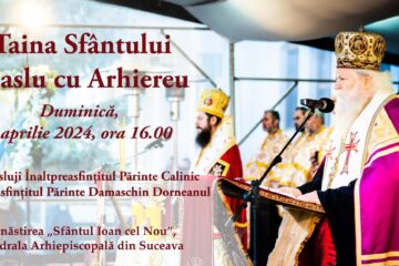 Taina Sfântului Maslu de obște, în Duminica Sfintei Cruci, la Mănăstirea „Sfântul Ioan cel Nou”