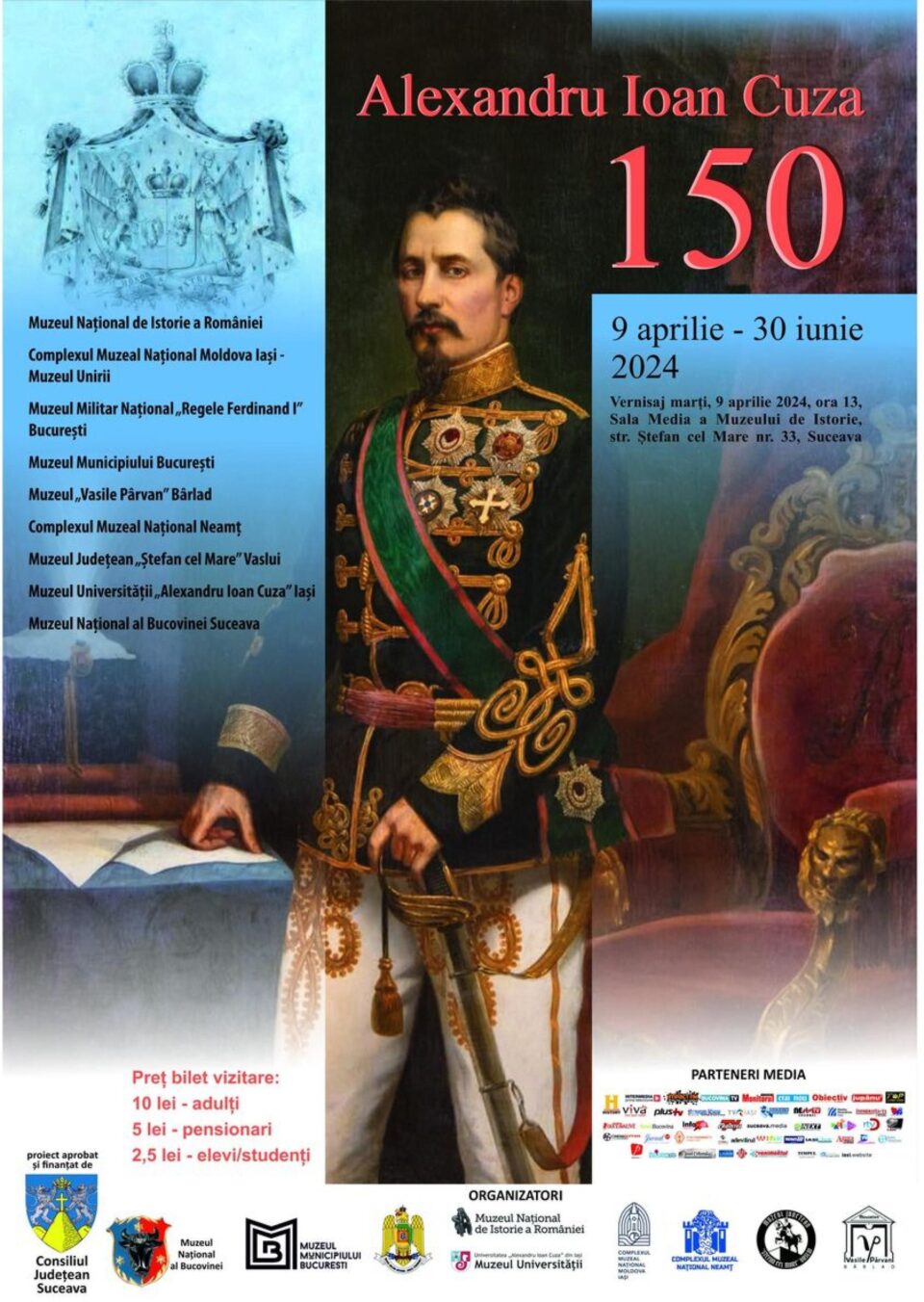 Expoziția „Alexandru Ioan Cuza – 150”, la Muzeul de Istorie, începând de săptămâna viitoare Expoziția „Alexandru Ioan Cuza – 150”, la Muzeul de Istorie, începând de săptămâna viitoare