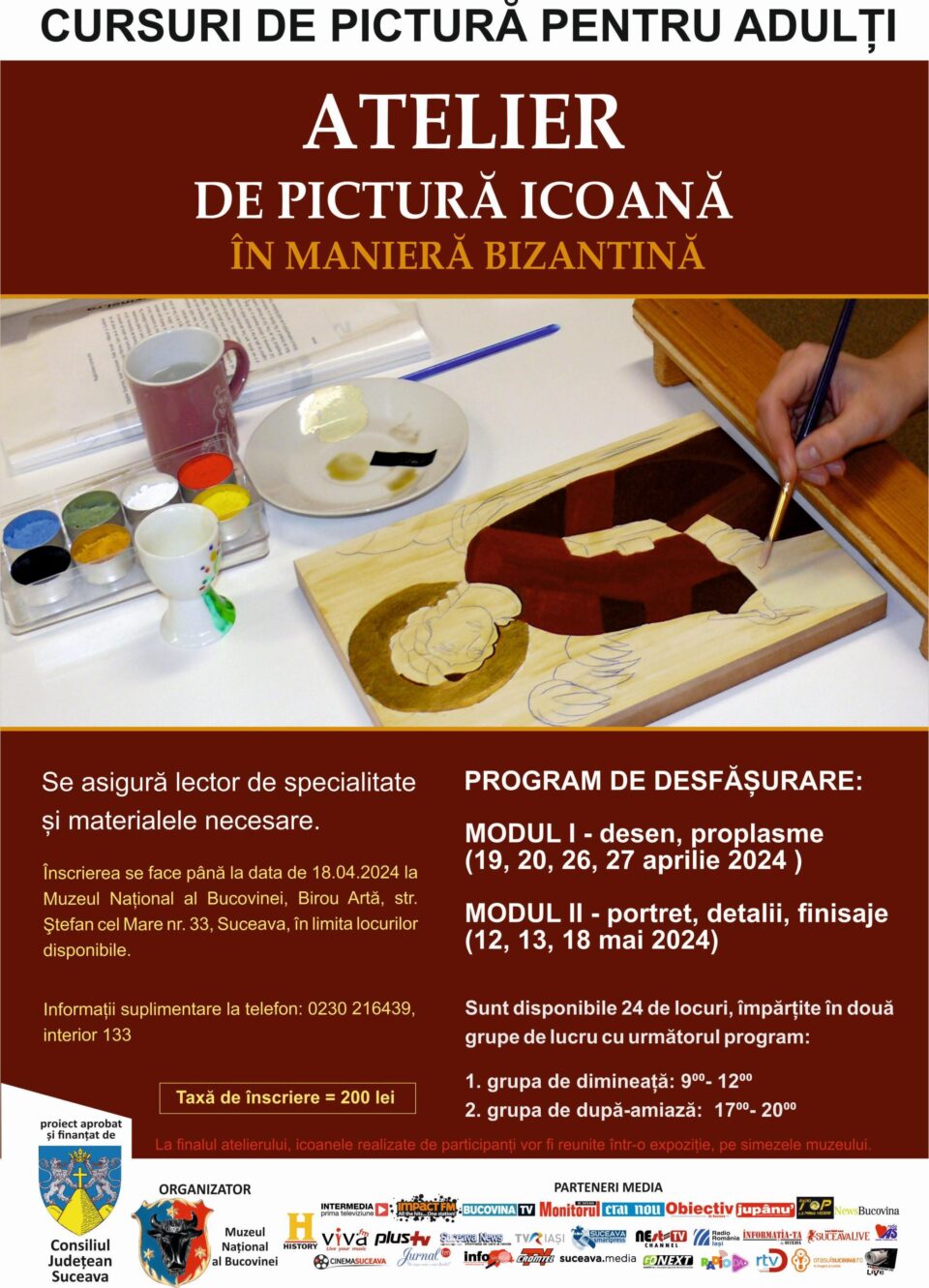 Atelierul de pictură icoană în manieră bizantină pentru adulți