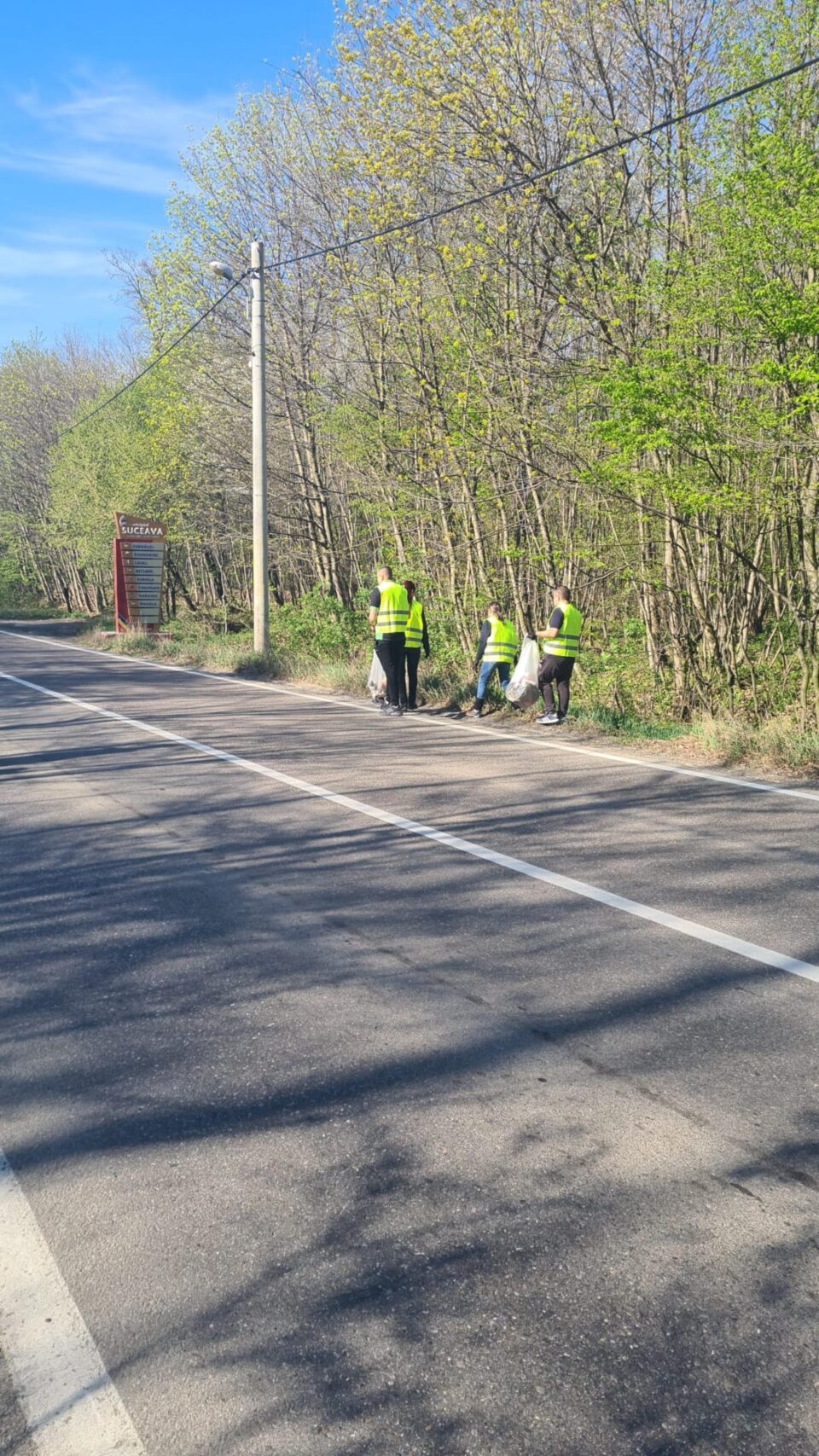 O amplă acțiune de igienizare a avut loc miercuri, pe drumul național 29A, care leagă Suceava de Dorohoi