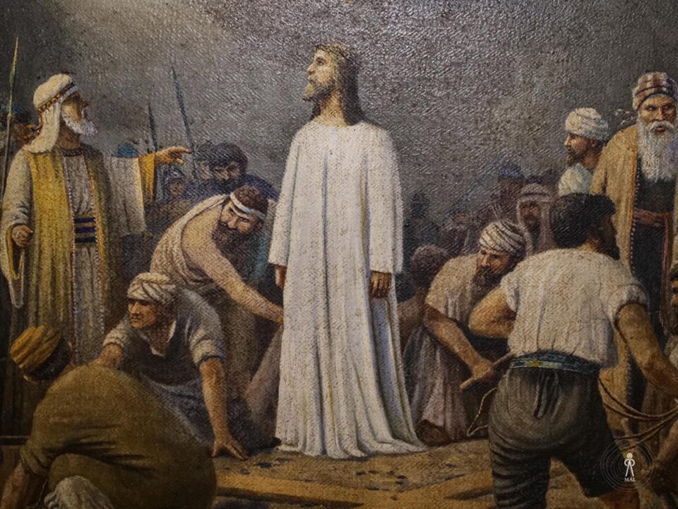 Lucrarea „Mântuitorul” - ulei pe pânză, 70 x115 cm expusa la Muzeul Arta Lemnului
