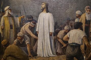 Lucrarea „Mântuitorul” - ulei pe pânză, 70 x115 cm expusa la Muzeul Arta Lemnului