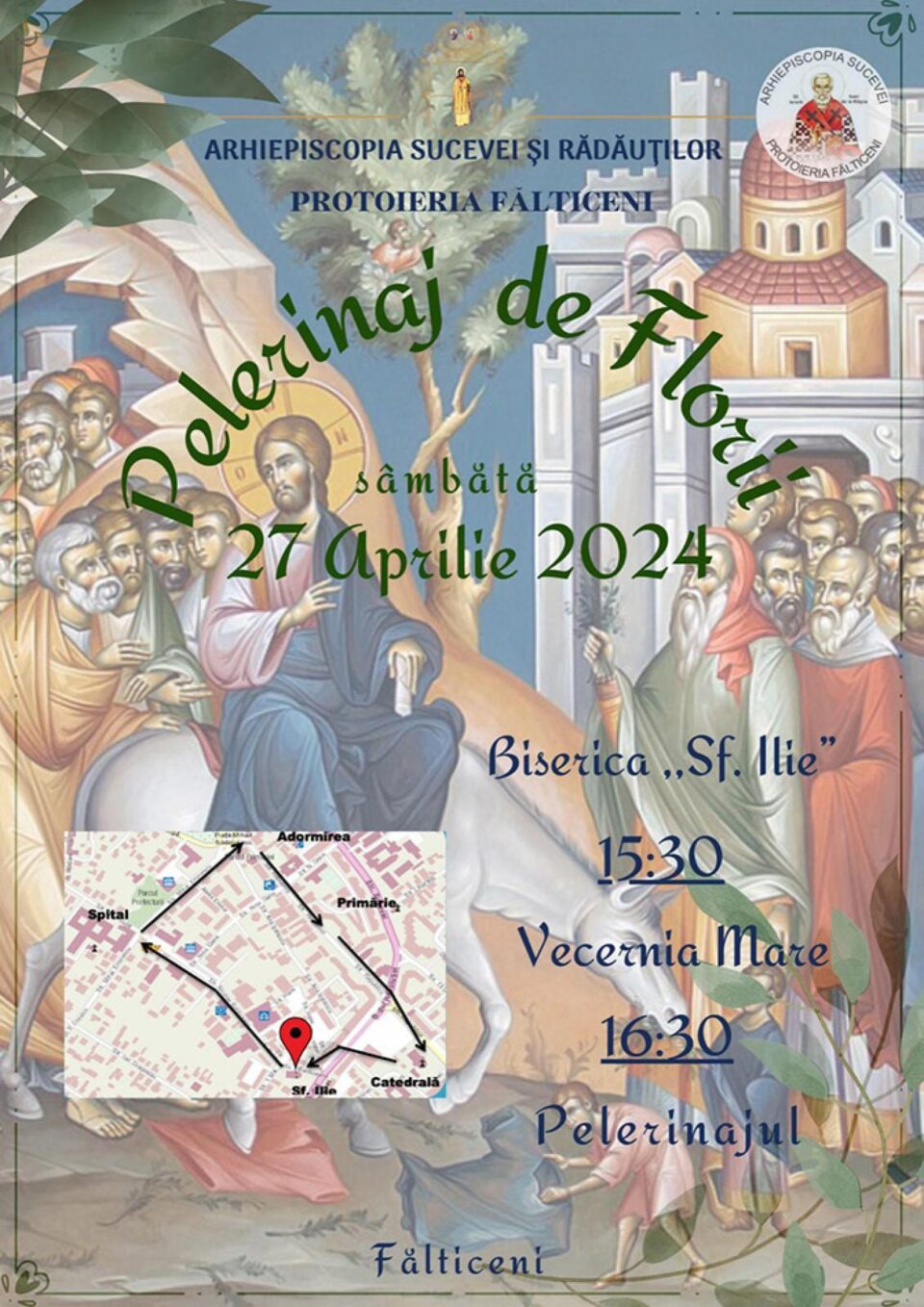 Procesiune de Florii, la Fălticeni