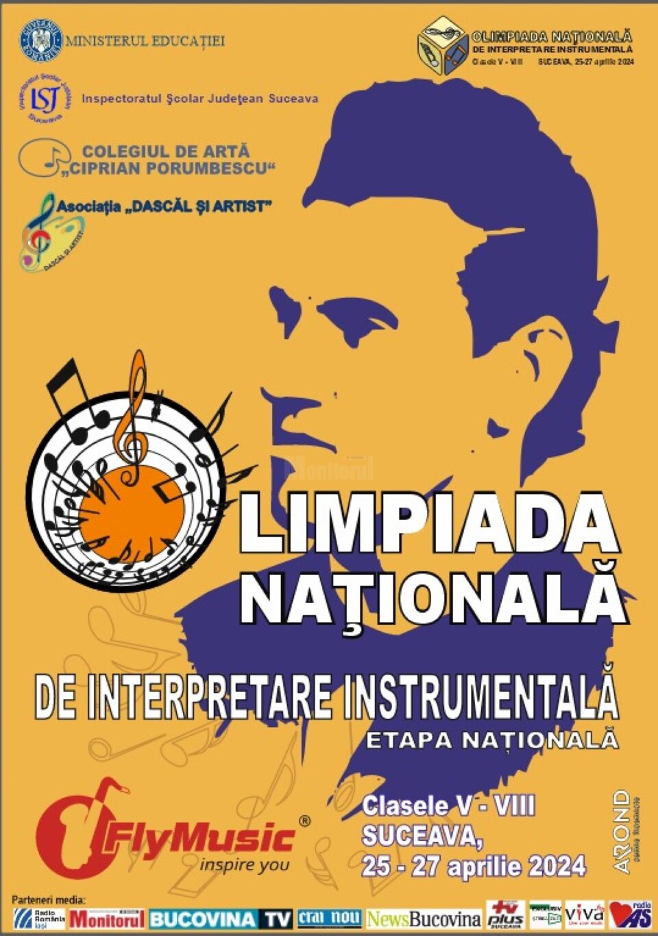 Olimpiada Națională de Interpretare Instrumentală, V-VIII, începe joi la Suceava