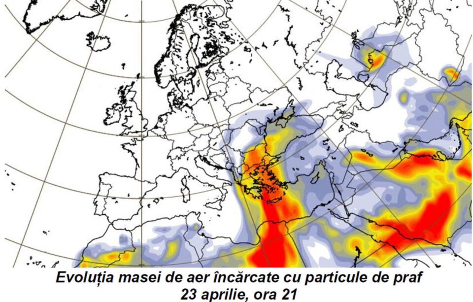 Evoluția norului de praf saharian