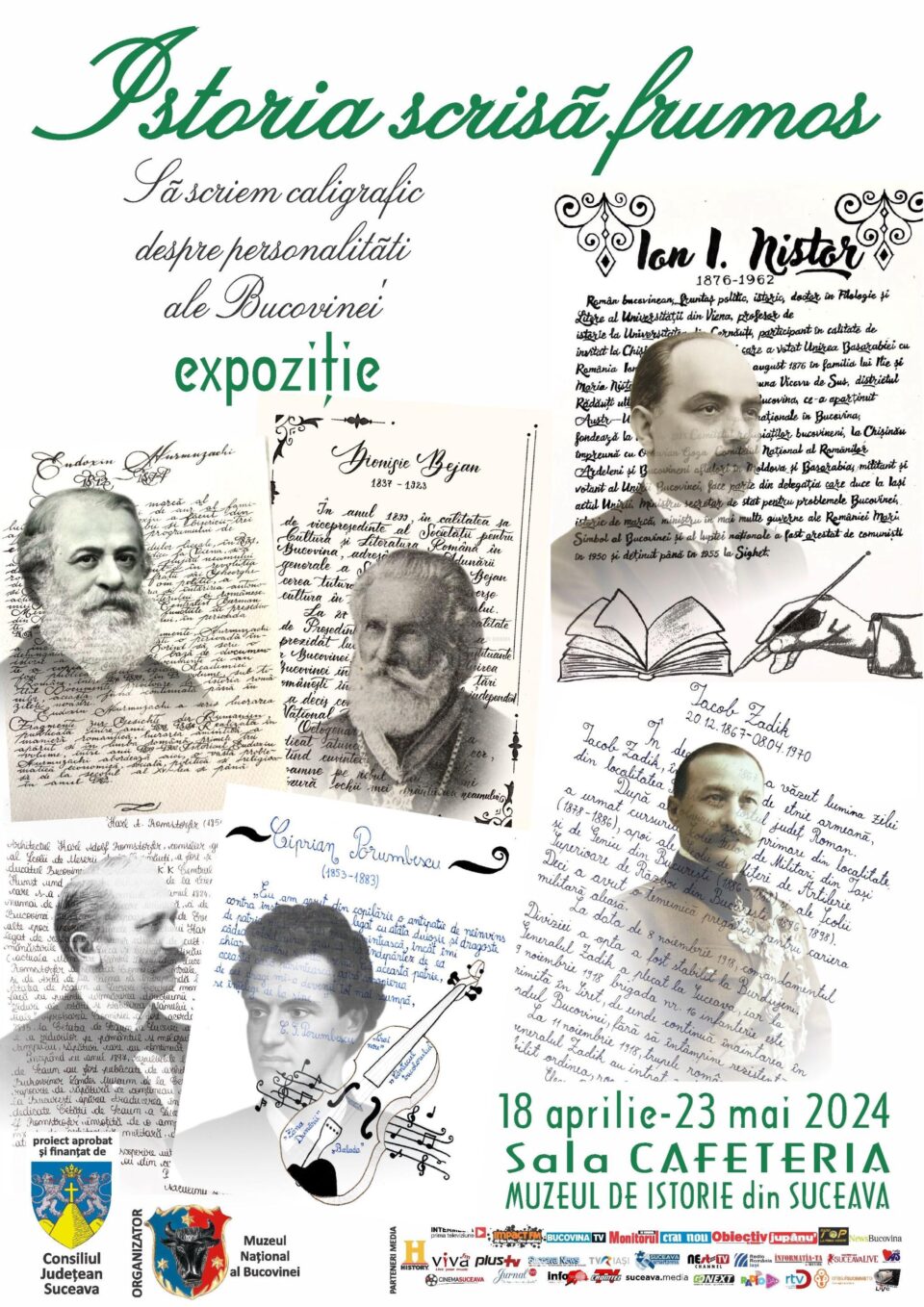 Expoziția „Să scriem caligrafic despre personalități ale Bucovinei”, la Muzeul de Istorie