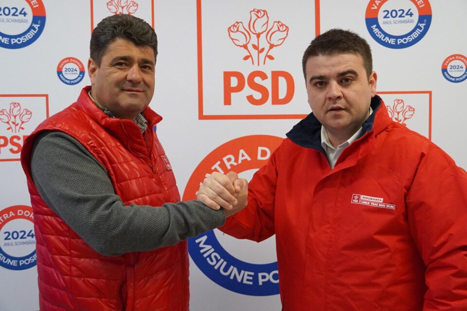 Gheorghe Șoldan alături de candidatul PSD pentru Primăria Vatra Dornei, Gheorghe Apetrii