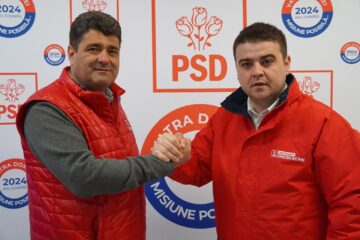 Gheorghe Șoldan alături de candidatul PSD pentru Primăria Vatra Dornei, Gheorghe Apetrii