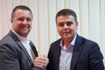 Gheorghe Șoldan și candidatul PSD pentru Primăria Broșteni, Dorel Deneș