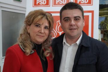 Gheorghe Șoldan și primarul PSD al comunei Baia, Maria Tomescu