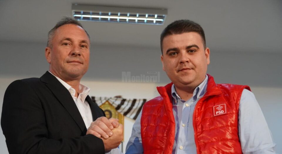 Gheorghe Șoldan alături de primarul PSD din Bălăceana, Constantin Cojocariu