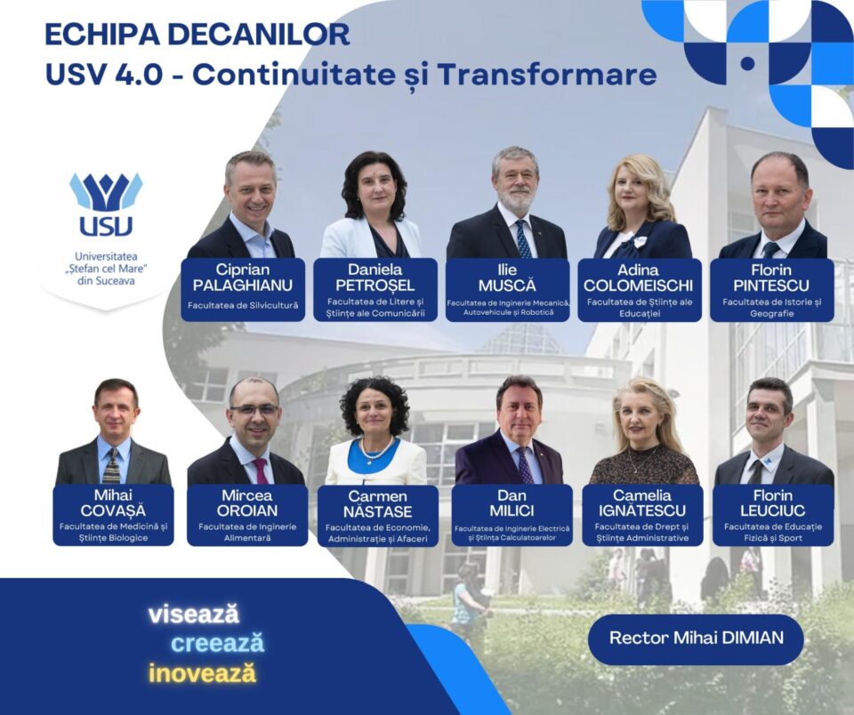 Cei 11 decani ai facultăților sucevene, validați în ședința Senatului