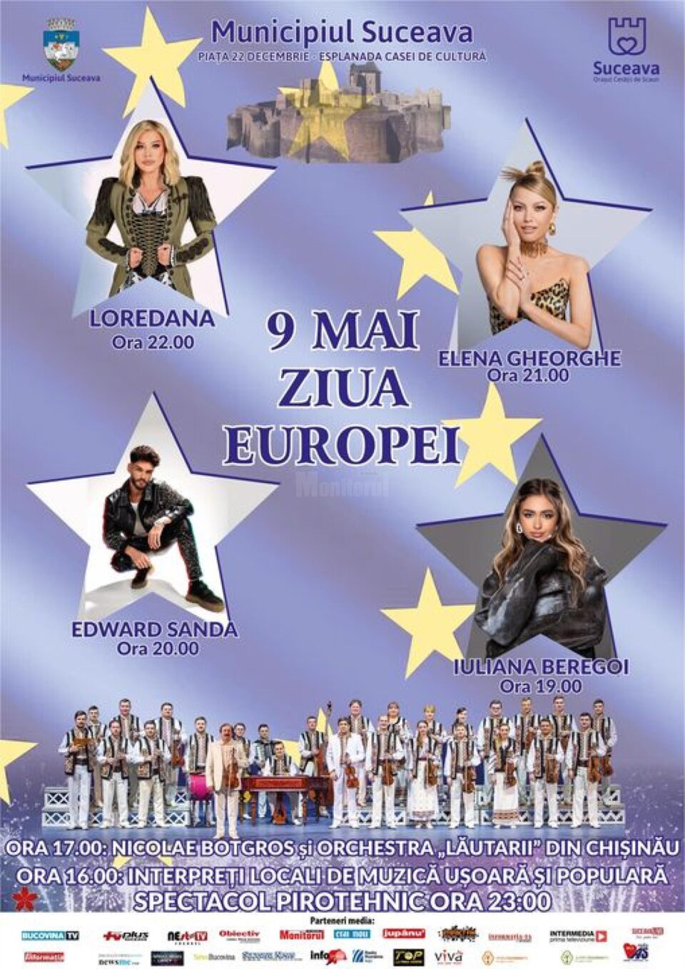 Primarul Lungu invită sucevenii să vină joi la spectacolul de Ziua Europei, din centrul Sucevei Primarul Lungu invită sucevenii să vină joi la spectacolul de Ziua Europei, din centrul Sucevei