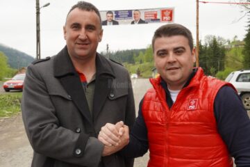 Gheorghe Șoldan și candidatul PSD pentru Primăria Izvoarele Sucevei, Leonard Tiberiu Mehnu