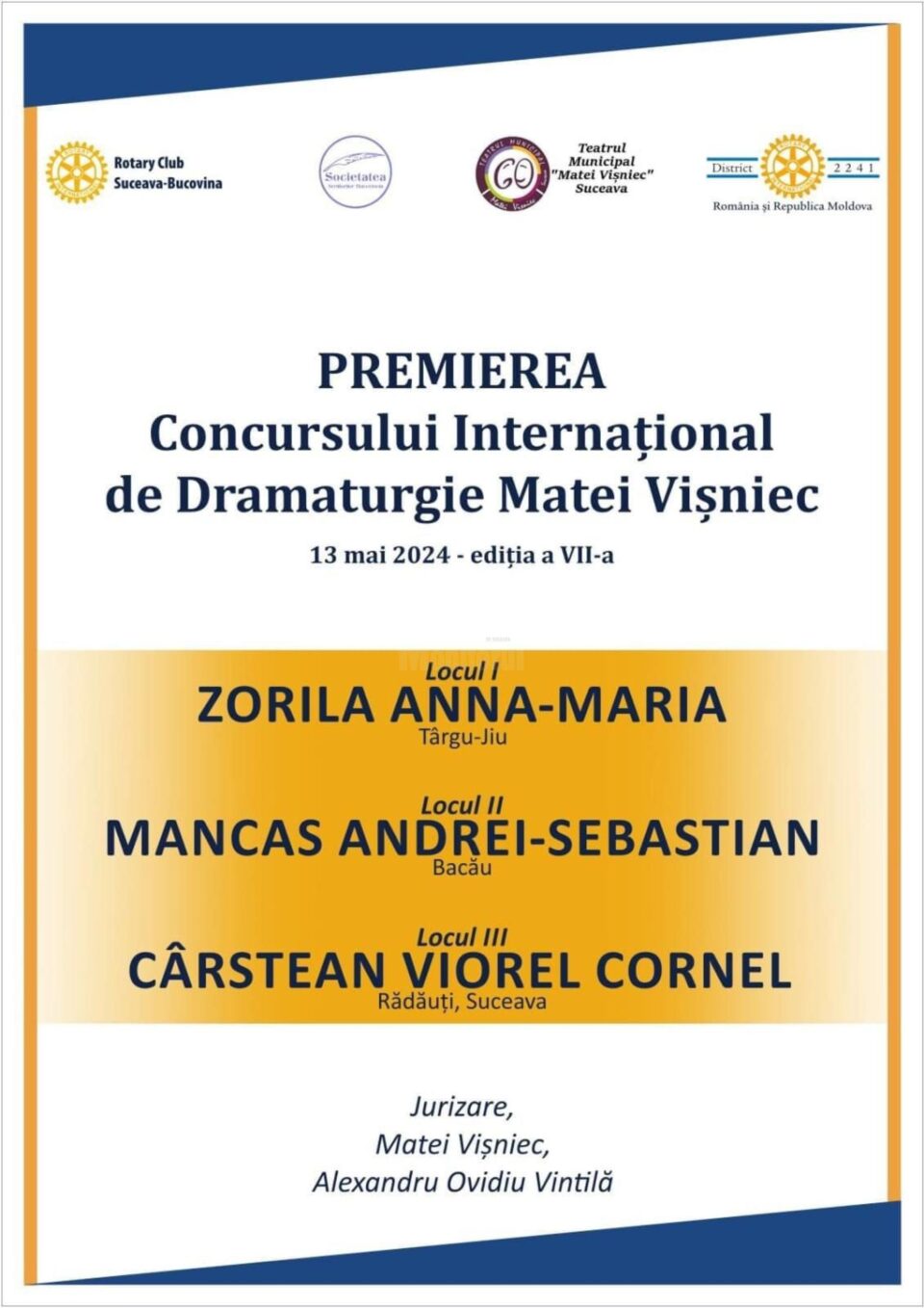 Clasamentul concursului