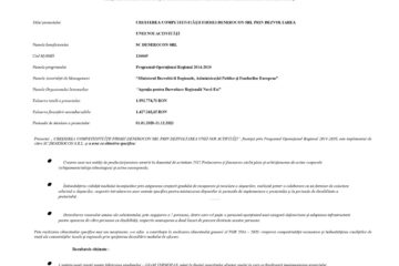 CREȘTEREA COMPETITIVITĂȚII FIRMEI DENEROCON SRL PRIN DEZVOLTAREA UNEI NOI ACTIVITĂȚI