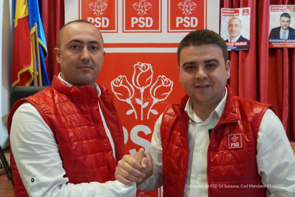 Gheorghe Șoldan alături de candidatul PSD pentru Primăria Rădășeni, Vasile Pintilie
