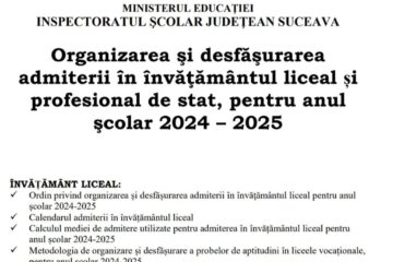 Broșura de admitere la liceu, 2024 – 2025, este disponibilă online
