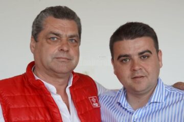Gheorghe Șoldan alături de primarul PSD din Udești, Cristea Ostrovan