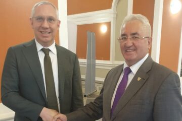 Primarul Sucevei, Ion Lungu, cu Secretarul General Eurocities, Andrè Sobczak
