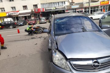 Motociclist rănit într-un accident, în cartierul sucevean George Enescu